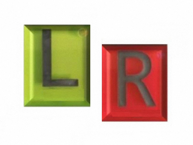 L / R Röntgenmarkierungen aus Plexiglas – Seitenmarkierungen für Röntgenaufnahmen in Wolfram