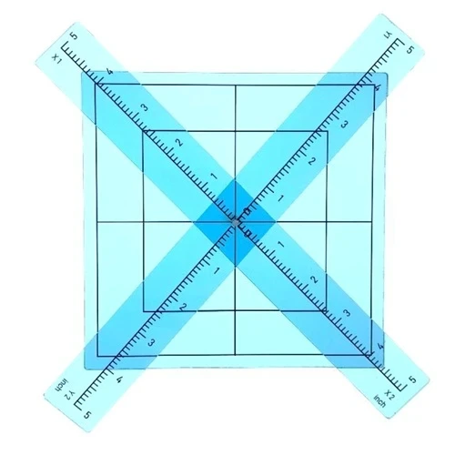 Röntgen Kreuzlineal PMMA – bewegliches Referenzlineal für Radiologie und NDT