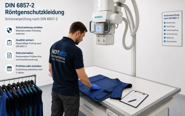 Prüfung einer Röntgenschutzschürze nach DIN 6857-2 mit Röntgenanlage